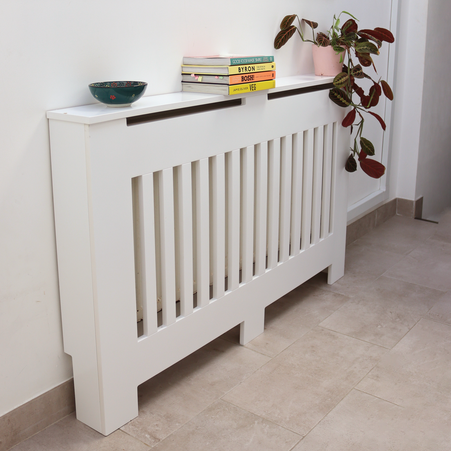 Custom Sized Radiator Cover: Wide Gap Vertical Slats - 120 cm by 15 cm by 70 cm