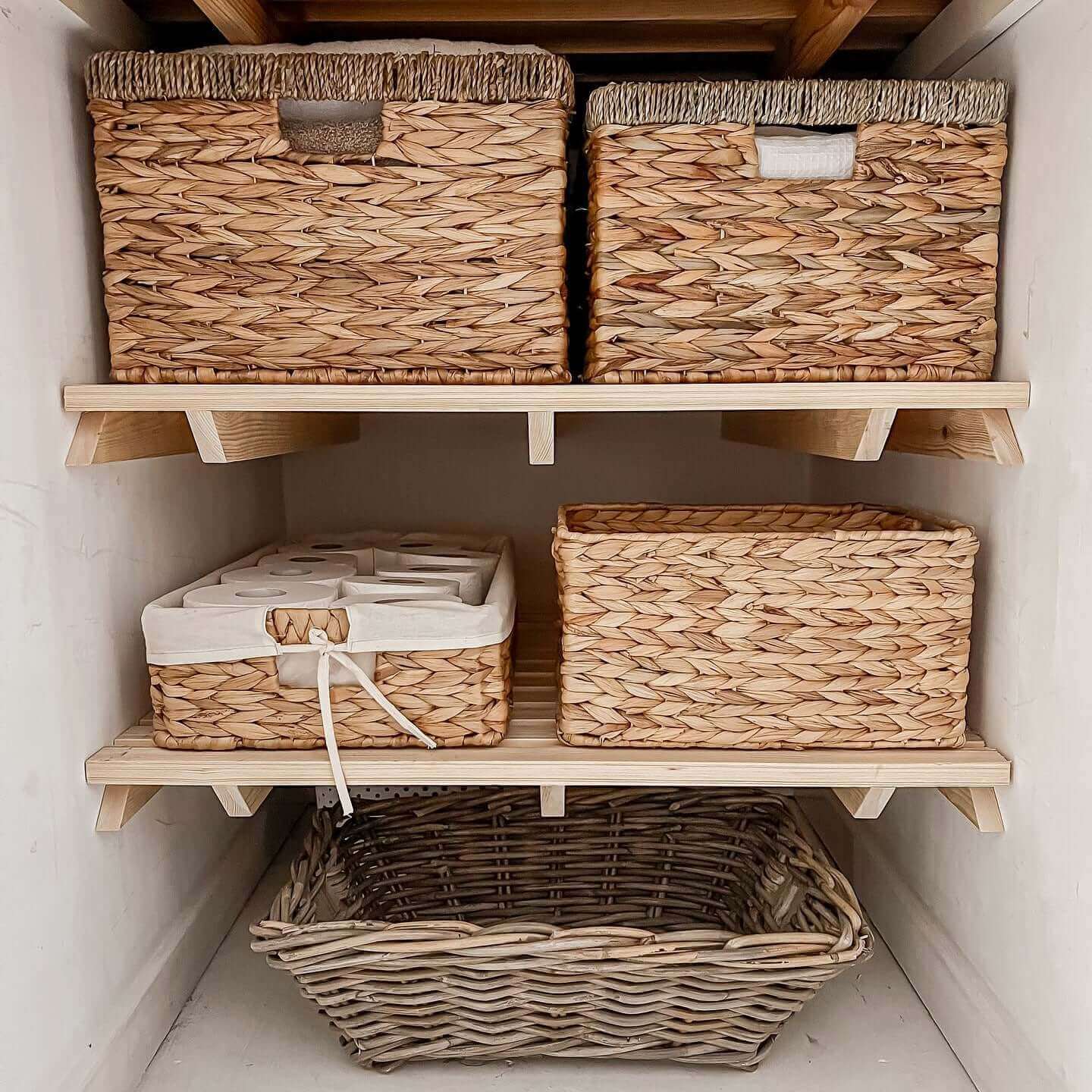 Airing Cupboard Wooden Slatted Shelves - 57.5 cm by 68 cm