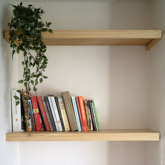 Solid Wood Alcove Floating Shelves - 158 cm by 20 cm