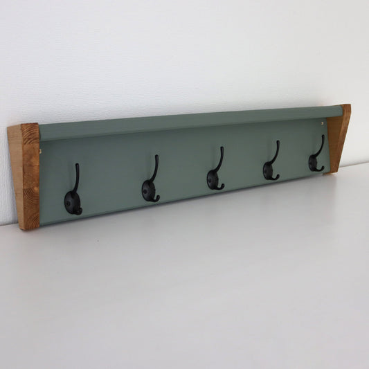 Wooden Coat Hook Rack - 55 cm by 8 cm by 17 cm