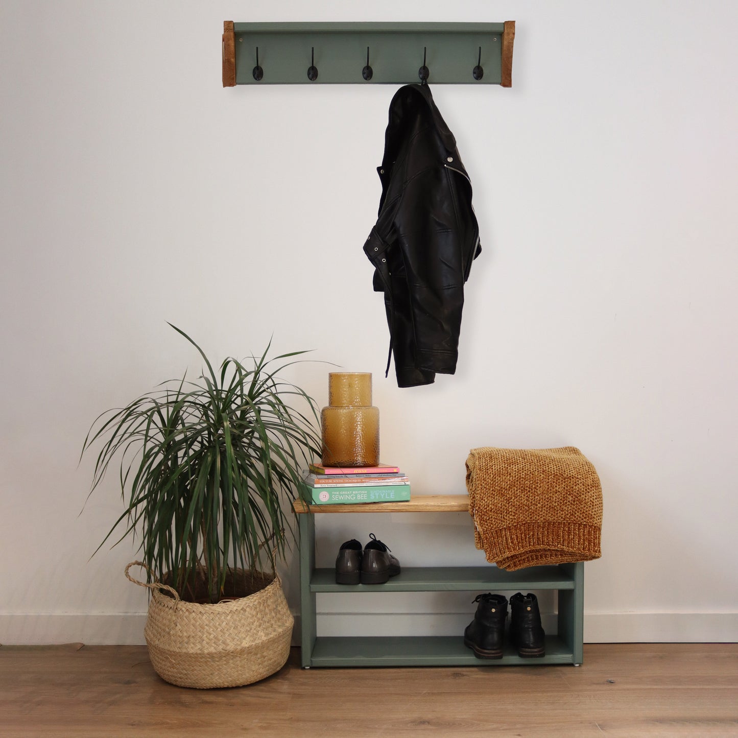 Coat Hook and Shoe Rack Storage Narrow - 103 cm by 22 cm by 50 cm