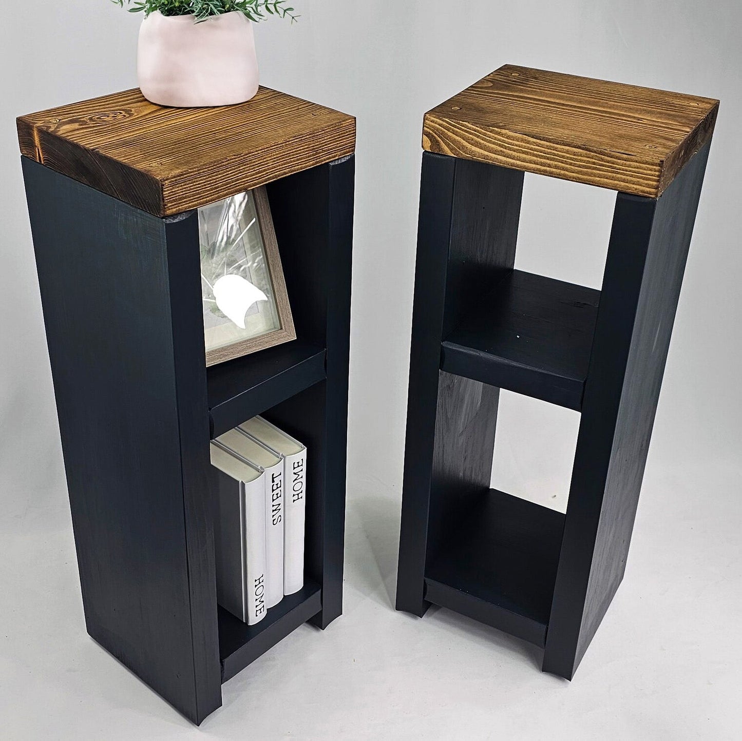 Wooden Bedside Table / Side Table - 35 cm by 22 cm by 70 cm