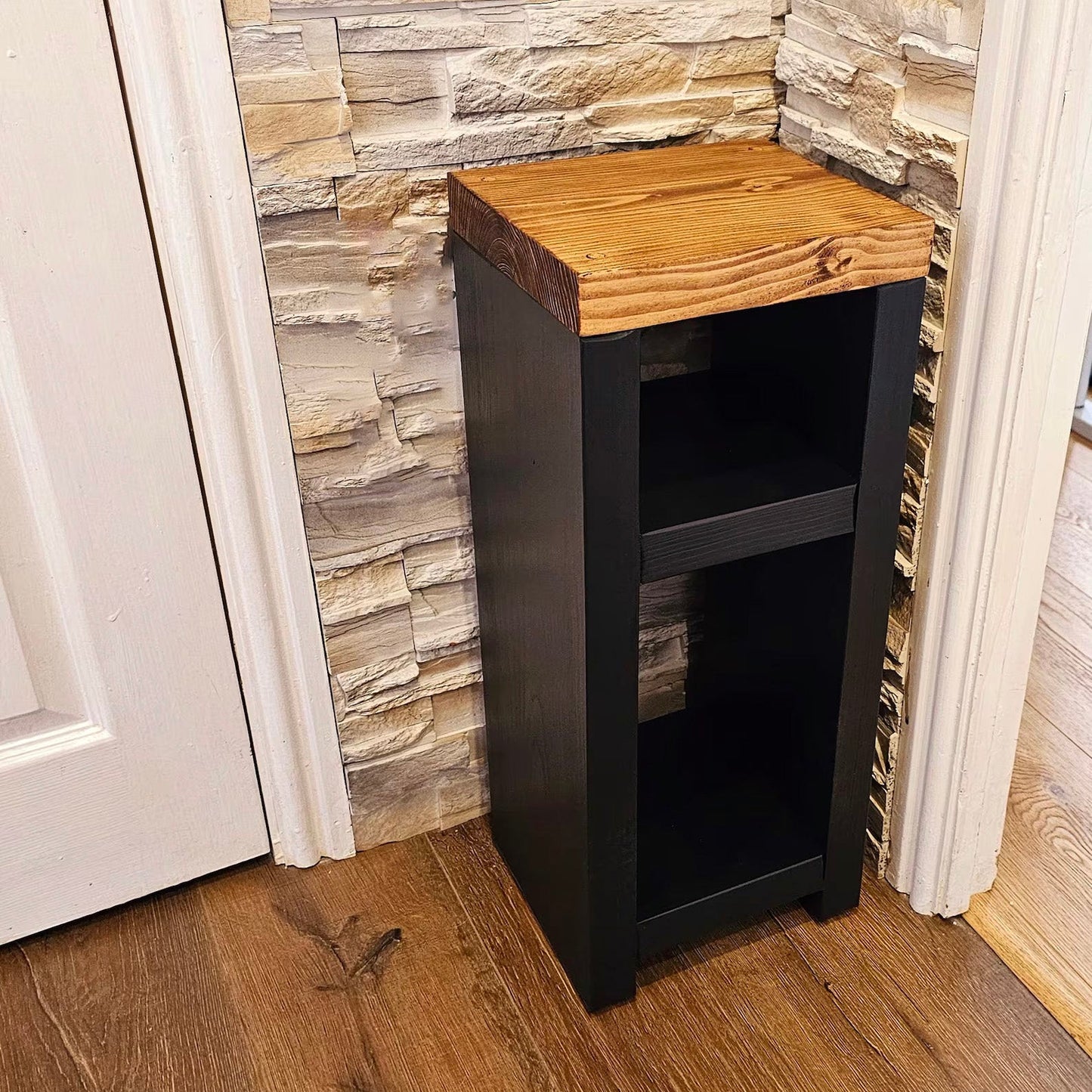 Wooden Bedside Table / Side Table - 25 cm by 22 cm by 55 cm