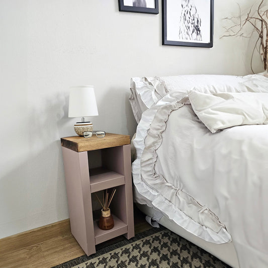 Wooden Bedside Table / Side Table - 35 cm by 22 cm by 90 cm