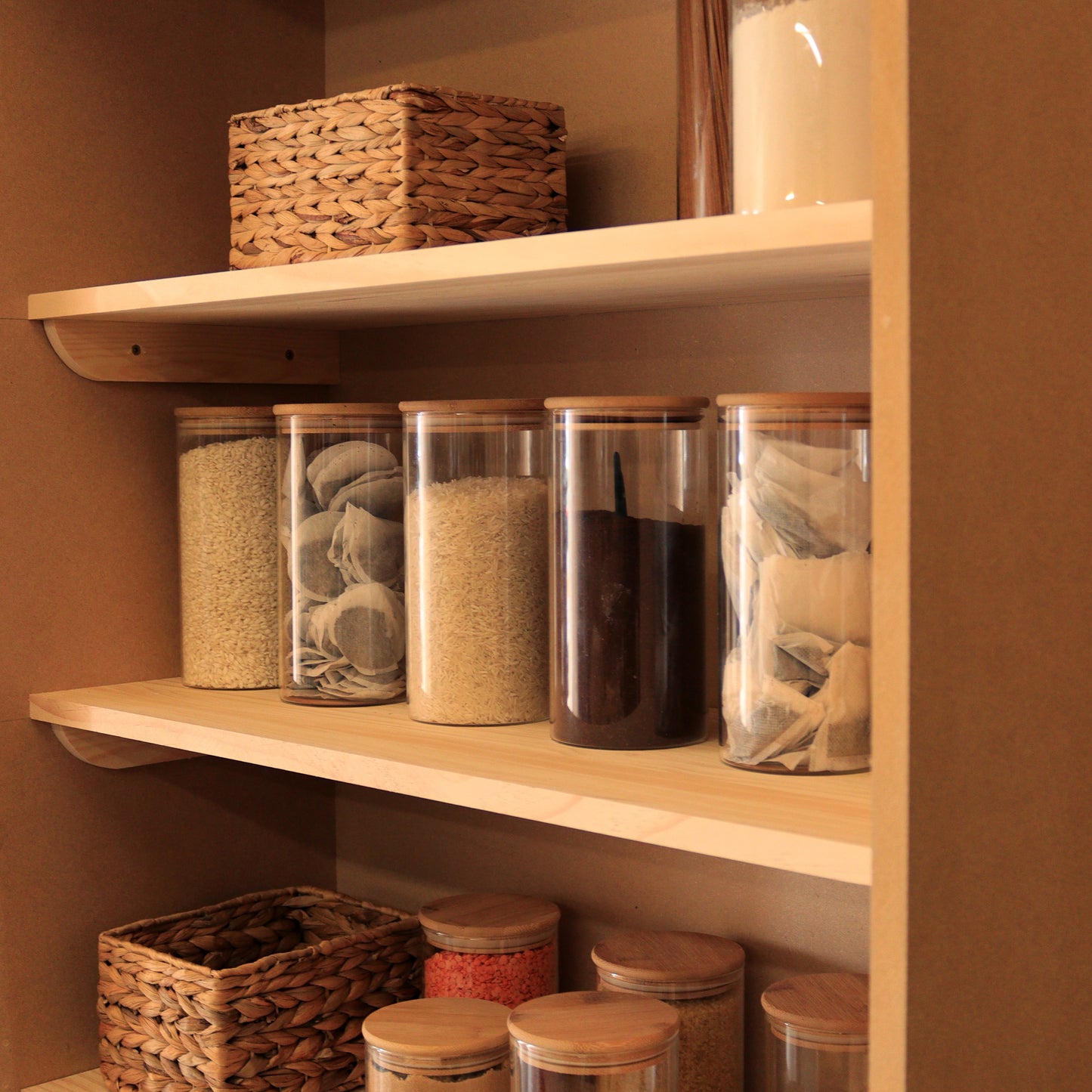 Solid Pinewood Pantry Shelves