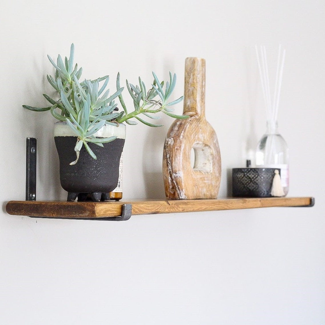 Thin Rustic Shelves with Brackets - 50 cm by 28 cm