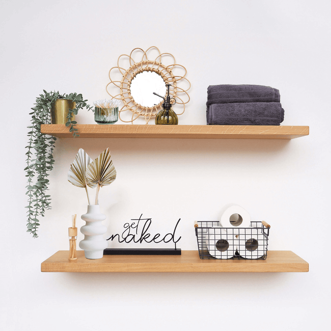 Solid Wood Floating Shelves 100 cm by 15 cm