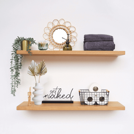 Solid Wood Floating Shelves 68 cm by 12 cm