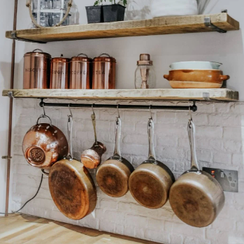 Scaffold Shelf with Utensil Rail 100 cm by 15 cm