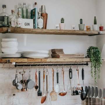 Scaffold Shelf with Utensil Rail 100 cm by 15 cm